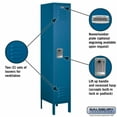 thumbnail image 4 of 12" Wide Single Tier Standard Metal Locker - 1 Wide - 5 Feet High - 15 Inches Deep - Blue - Assembled, 4 of 4
