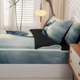 thumbnail image 5 of Erosebridal Vintage Heron Bird Zipper Full Size Comforter Sets with Fitted Sheet and 2 Pillowcases,Rustic Animals Zipper Bedding Set,Gray Blue,Black Reversible,4pcs, 5 of 8