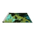 thumbnail image 2 of Ahgly Company Machine Washable Indoor Square Abstract Turquoise Blue Modern Area Rugs, 6' Square, 2 of 4