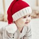 thumbnail image 1 of Gorro de Papá Noel Gorro navideño de punto rojo y blanco Gorro de invierno Gorros para mamá y para mí, 1 of 5