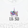 thumbnail image 4 of Inktastic Little Sister Unicorn Lil Sis Girls Baby Dress, 4 of 5