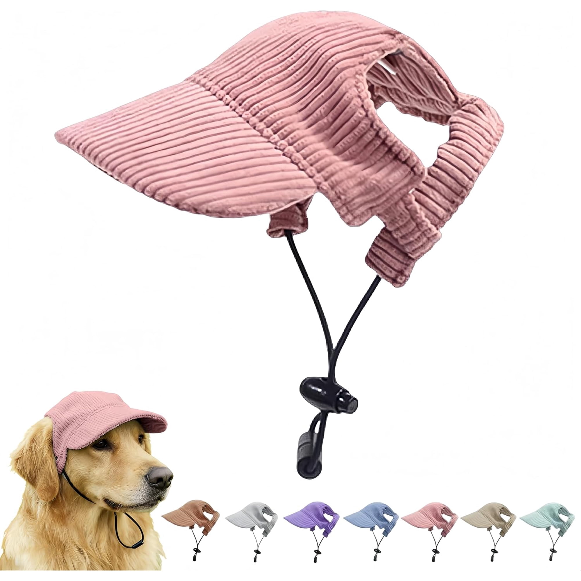 Pet Baseball Cap with Ear Holes - Multi-Color Sun Visor Hat for Dogs & Cats Summer & Fall Beach Headwear for Puppies & Kittens (Pink XS)