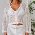 thumbnail image 6 of Qzwdhjm Crochet Cardigans for Women Hollow Out Cropped Swimsuits Coverups Long Sleeve Open Front Beach Cover Up Lighweight Trendy Beachwear Cardigan, 6 of 8
