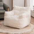 thumbnail image 2 of HSUNNS Bean Bag Chair, Teddy Fabric Tufted Lazy Chair for Adults and Teens, Soft Ergonomic Design Floor Sofa for Living Room Bedroom and Home Office, No assembly required, Dark Blue, 2 of 10