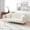 71" Beige Velvet, variant on FFH Modern Corduroy Futon Sofa Bed with Adjustable Backrest,Convertible Loveseat Sleeper,Soft Couch with Drop-Down Table and Cup Holder for Living room,Pink