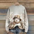 thumbnail image 4 of Wutalume Women's Funny Ugly Christmas Sweater, Round Neck Christmas Jumper with Holiday Prints, Festive Party Costume, Cozy Winter Pullover for Christmas and Seasonal Gatherings,Khaki L, 4 of 4