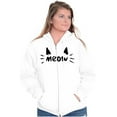 thumbnail image 4 of Meow Crazy Cat Ladies Ears Whiskers Zip Hoodie Sweatshirt Women Brisco Brands X, 4 of 6