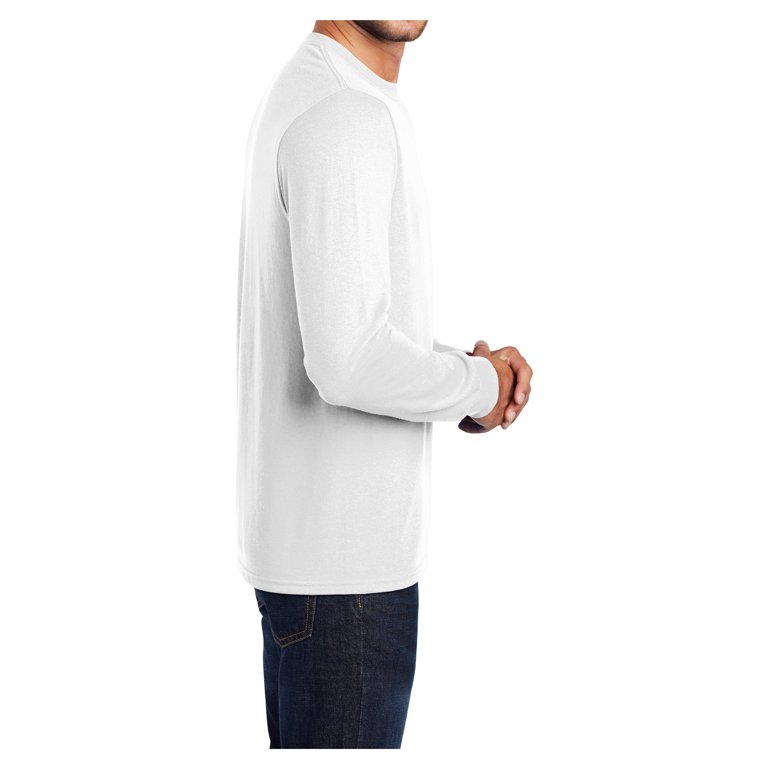 Yellow Rooster Men's Long Sleeve Core Blend T-Shirts White XL