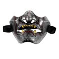 thumbnail image 3 of Scary Half Mask for Halloween Party and Cosplay Style Events in Silver Plastic with Costume Accessory 1piece, 3 of 4