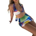 thumbnail image 4 of Female Geometric Pattern Print V-Neck Sleeveless One-Piece Halterneck Sundress for Women, 4 of 4