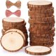 thumbnail image 2 of Fuyit Rebanadas de Madera Natural 30 Piezas 2.4-2.8 Pulgadas Kit de Madera para Manualidades Sin Terminar Preperforadas con Agujero Círculos de Madera Rebanadas de Árboles para Artes y Manualidades Ad, 2 of 4