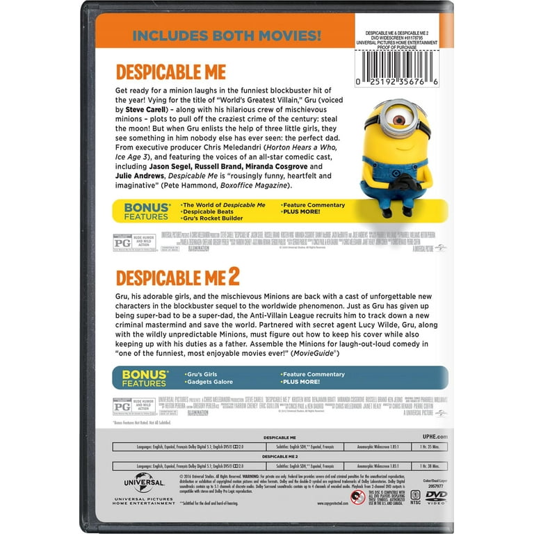 Despicable Me 2: Minions 2-Movie Collection Set, Kids Family