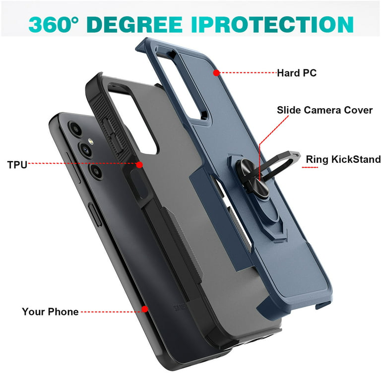 Phone Case for S23 FE Case Galaxy S23 FE 5G Phone Case Samsung S23 FE Case,  Heavy Duty Shockproof Full Body Phone Cover Built in Rotatable Magnetic