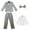 Gray, variant on Zwiiyzr 2-11Y Toddler Boy Clothes Suit 4Pcs Solid Formal Dress Shirt + Blazer Jacket + Bowtie + Suit Pants Boys Gentleman Outfits Set Khaki