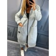 thumbnail image 4 of Fashion Sweatshirts Comfortable Full Zip Up Hoodie Womens Long Fleece Sweatshirt with Pockets Light Gray 4XL, 4 of 7