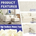 thumbnail image 2 of MOONMISS Chenille Upholstered Removable Armrests High Density Sponge Filling Oversized Double Sofa with Ottoman-Beige, 2 of 6