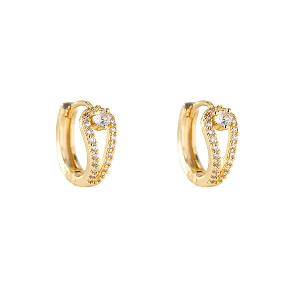 S925 Silver Post C-Shaped Zircon Earrings - Minimalist Geometric Jewelry