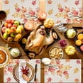 thumbnail image 6 of Fall Placemat Maple Leaves Thanksgiving Placemats for Dining Table Autumn Pink Orange Leaves Beige Washable Table Mats for Party Kitchen Dining Decoration Set of 2, 6 of 7