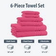 thumbnail image 4 of Home Sweet Home 100% Cotton 6-Piece Bath Towel Set - Extra Soft Bath Towels, Hot Pink, 4 of 4
