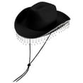 thumbnail image 2 of Deago Women's Western Rhinestone Cowboy Hat Bridal Cowgirl Hats for Bachelorette Party Halloween Costume (Black), 2 of 8