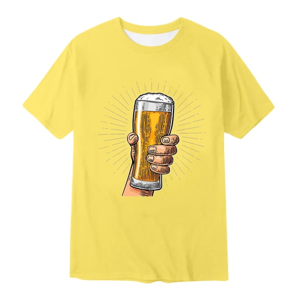 Oktoberfest Men's T Shirt Fashion Summer Round Neck Short Sleeve Tops Breathable Comfortable Clothes Lift Beer Cup Print