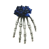 JeashCHAT Halloween Skeleton Hand Rose Hair Clip for Women Girls, Hand Bone Rose Flower Claw Clip, Hair Accessories for Halloween Costume Party