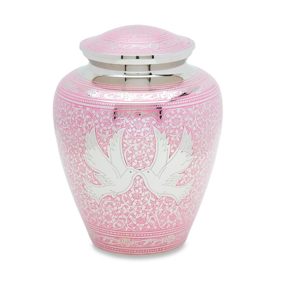 Urnsdirect2u Pink Loving Doves Adult Urn, 220 cubic inches
