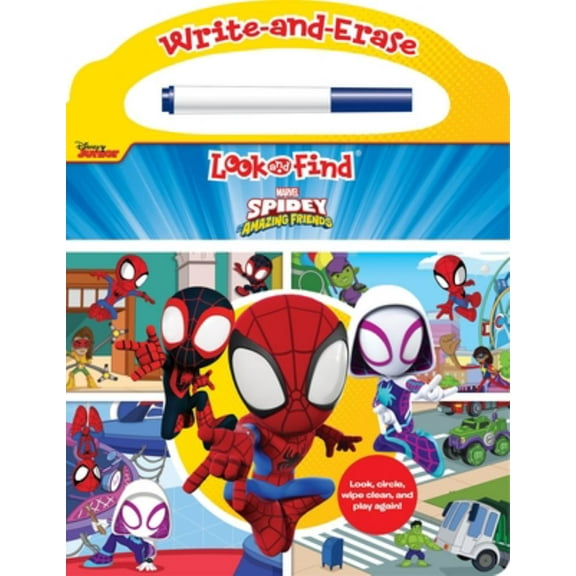PHOENIX INTL: Disney Junior Marvel Spidey and His Amazing Friends: Write-And-Erase Look and Find (Board Book)