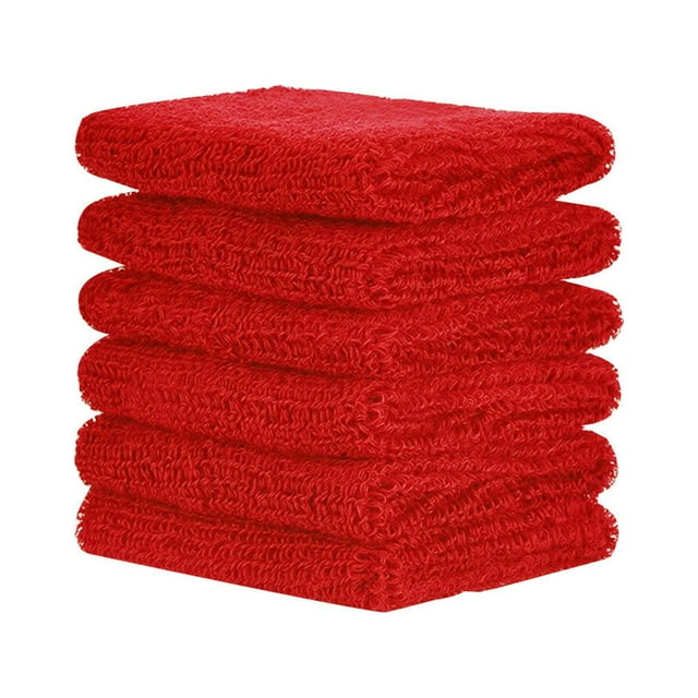 6 Pcs Attelles de Poignet Résistantes à la Transpiration Hommes Femmes Double Couche Attelles Travail Main Antidérapant Lavable Réglable Support Sport Basketball Protecteur Rouge