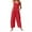 Red, variant on Baggy Cotton Linen Overalls for Women Loose Relax Fit Straps Sleeveless Wide Leg Bib Pants Romper Jumpsuits w Pockets