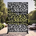 thumbnail image 4 of 72" Outdoor Metal Privacy Screen with Stand, Freestanding Rustproof Garden Fence Panel for Patio & Balcony, 4 of 9