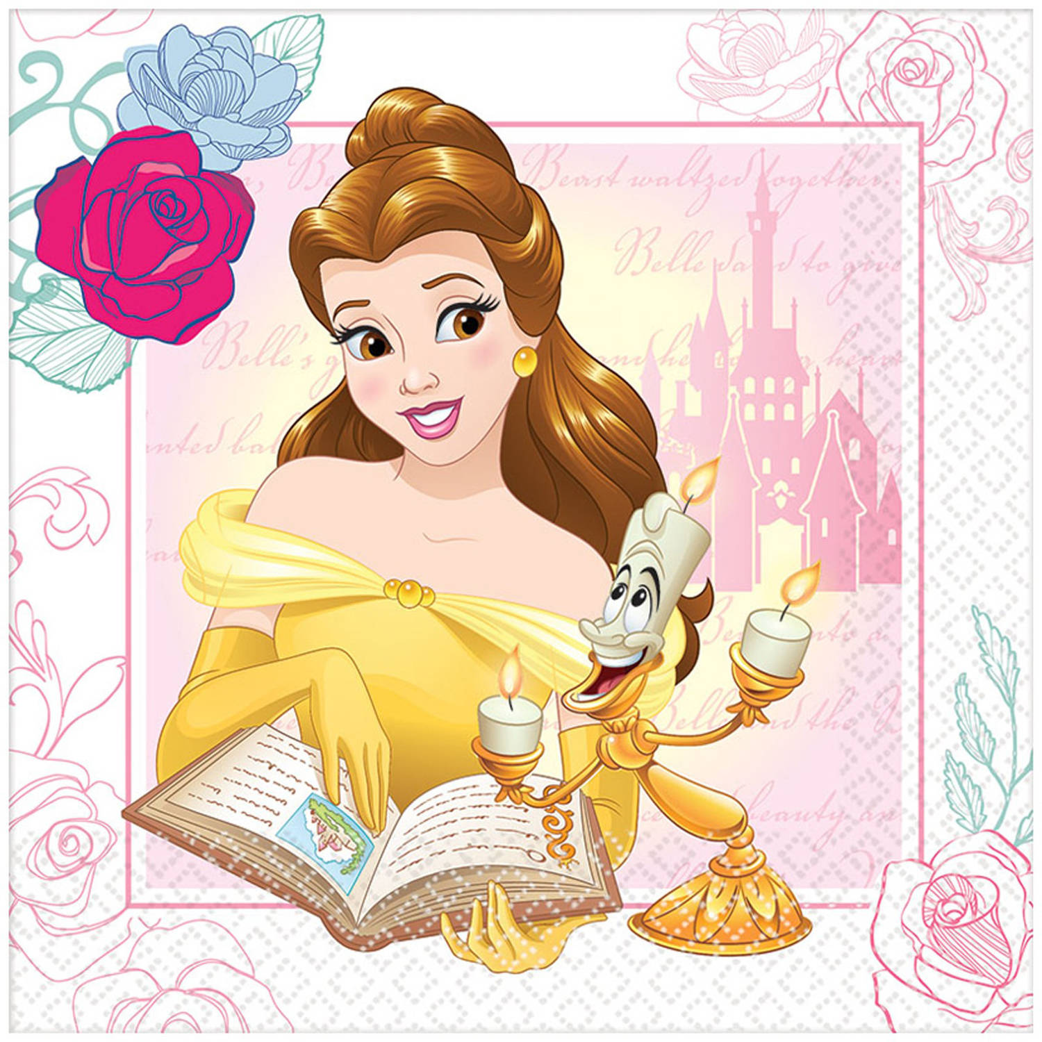Disney Beauty And The Beast Lunch Napkins Pack Of 8 Walmart Com