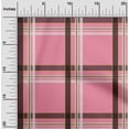 thumbnail image 1 of oneOone Silk Tabby Peach Fabric Madras Check Craft Projects Decor Fabric Printed By The Yard 42 Inch Wide, 1 of 4
