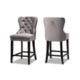 thumbnail image 3 of Baxton Studio Howell Modern Transitional Grey Velvet Upholstered and Dark Brown Finished Wood 2-Piece Counter Stool Set, 3 of 7