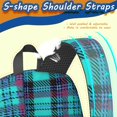 thumbnail image 5 of Blue and Pink Checkered Pattern 17" School Backpacks for Teens,Waterproof Oxford Fabric,S-Shape Padded Straps for School,Travel,Hiking,Camping, 5 of 6