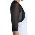 thumbnail image 5 of Fashion Secrets Junior's Sheer Chiffon Bolero Shrug Jacket Cardigan 3/4 Sleeve (Medium, Black), 5 of 5