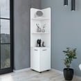 thumbnail image 3 of 4-shelf 2-door Bathroom Storage Unit, White - Practical Organization Solution Cabinet, Functional & Attractive, 3 of 5