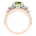 thumbnail image 4 of 3.06 ct Brilliant Round Cut Natural Peridot 14k Rose/White Gold Solitaire with Accents Engagement Bridal Wedding Ring Band Set size 6.25, 4 of 7