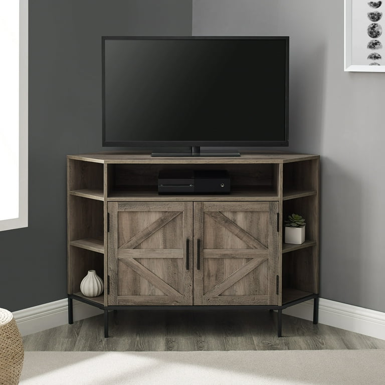 Grey wash 2024 corner tv stand