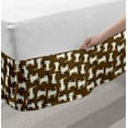 thumbnail image 2 of Kittens Bed Skirt, Funny Cartoon Style Cat Animal Lover's Favourite Theme, Elastic Bedskirt Dust Ruffle Wrap Around for Bedding Decor, 4 Sizes, Dark Cocoa White, by Ambesonne, 2 of 2