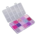 thumbnail image 4 of Perles de Rocaille Artisanales, Perles de Rocaille Décoratives Attrayantes Durables Brillantes 15 Compartiments pour Couvre-Chef Violet Clair, 4 of 7