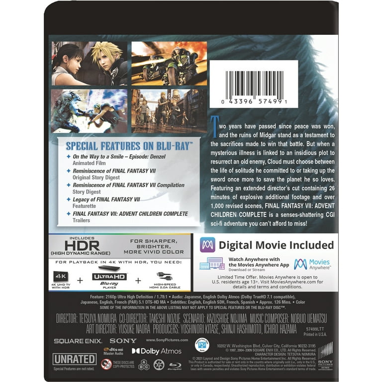 Sony Pictures Final Fantasy VII: Advent Children Complete Sony Pictures Final Fantasy VII: Advent Children Complete