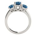 thumbnail image 5 of Mauli Jewels Engagement Rings for Women 1/2 Carat 3 Stone Blue Diamond Engagement Ring 4 Prong-Setting 14K White Gold, 5 of 7