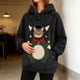 thumbnail image 3 of Wyongtao Womens Christmas Pet Pouch Hoodie Fleece Graphic Zipper Pockets Hooded Sweatshirt Xmas Cat Carrier Tops (2XL, Black), 3 of 5