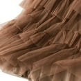 thumbnail image 3 of SWSMCLT Women's Long Tulle Skirt Spring Casual High Waisted Pleated Overlay Swing A Line Frilly Ruffle Hem Layered Tiered Tutu Skirt Soft Chiffon Mesh Summer Khaki One Size, 3 of 5