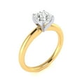 thumbnail image 2 of SuperJeweler 1 Carat Cushion Cut Moissanite Solitaire Engagement Ring in 14 Karat Yellow Gold, 2 of 6