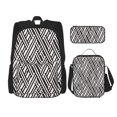 thumbnail image 1 of Balery Black White Stripes Mochila Escolar 3 en 1 para Niños - Mochila Resistente con Lonchera Térmica y Estuche - Mochila Escolar para Niños y Niñas, 1 of 7