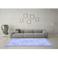 thumbnail image 3 of Ahgly Company Machine Washable Indoor Square Abstract Blue Modern Area Rugs, 4' Square, 3 of 4