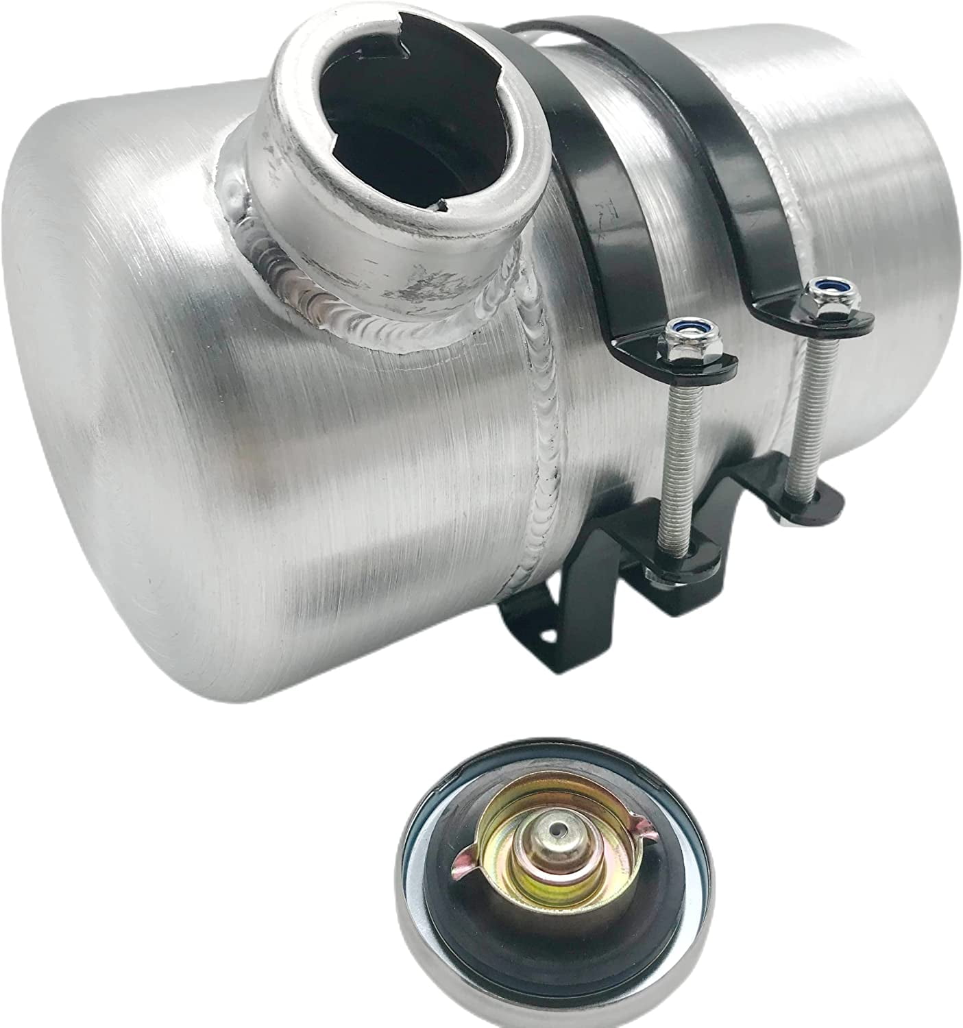 JSD AUTO PARTS Fuel Tank 1 5/8 Gallon 6x15" 1/4 NPT Outlet End Fill Spun Aluminum Gas Tank -for dune buggy, mini bike,go kart, Log splitter