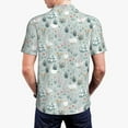 thumbnail image 4 of Balery Goose and Doodle Flowers Printed Men’s Short Sleeve Polo Shirt, Midweight Men's Shirt,Golf Polo shirts -, 4 of 9